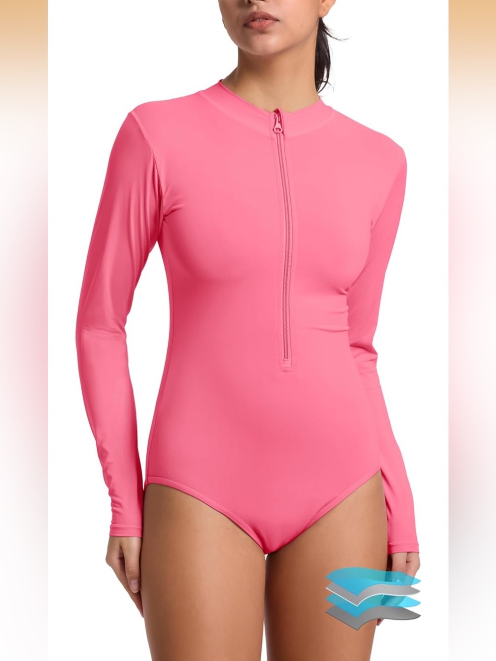 Period Swimwear Long-Sleeve One-Piece Swimsuit Zip Rash Guard XS. 669/bb19-1:v